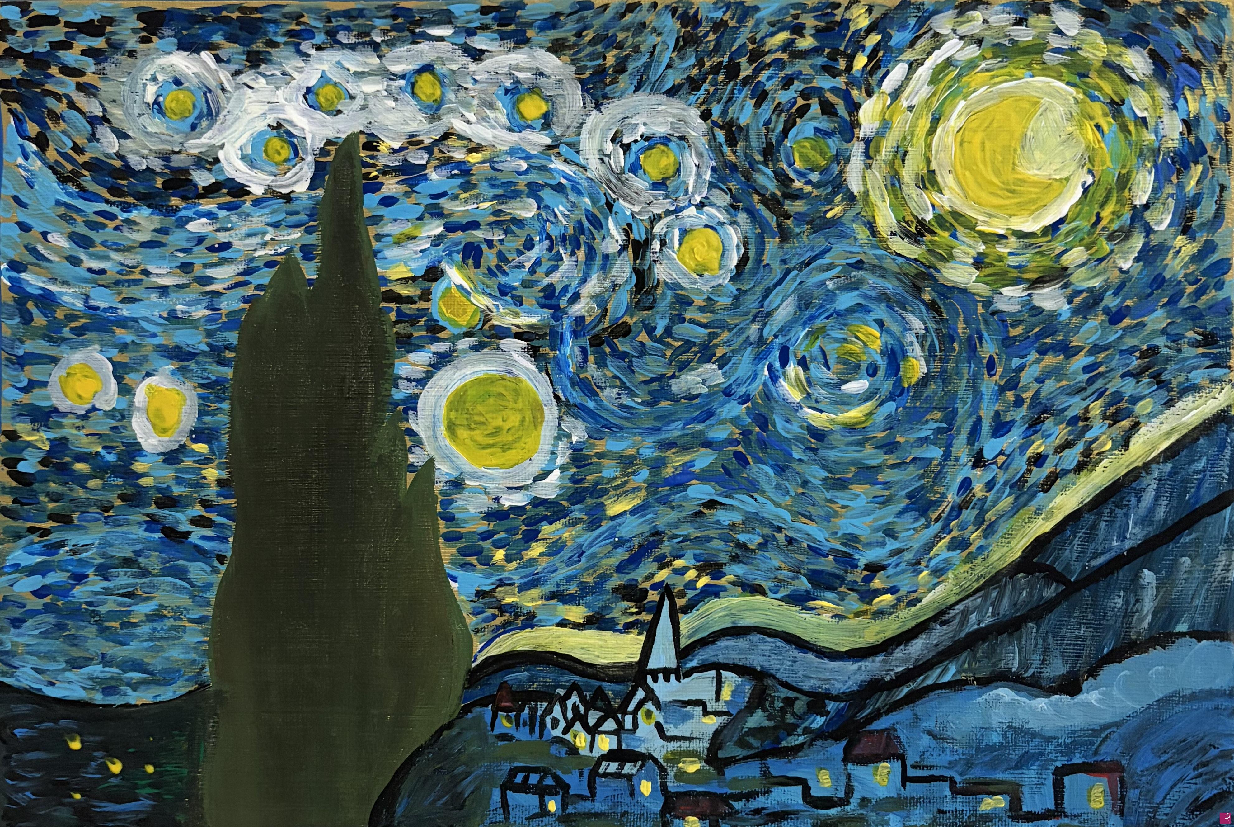 quadri in vendita online - Riproduzione "La notte stellata" di Vincent Van Gogh