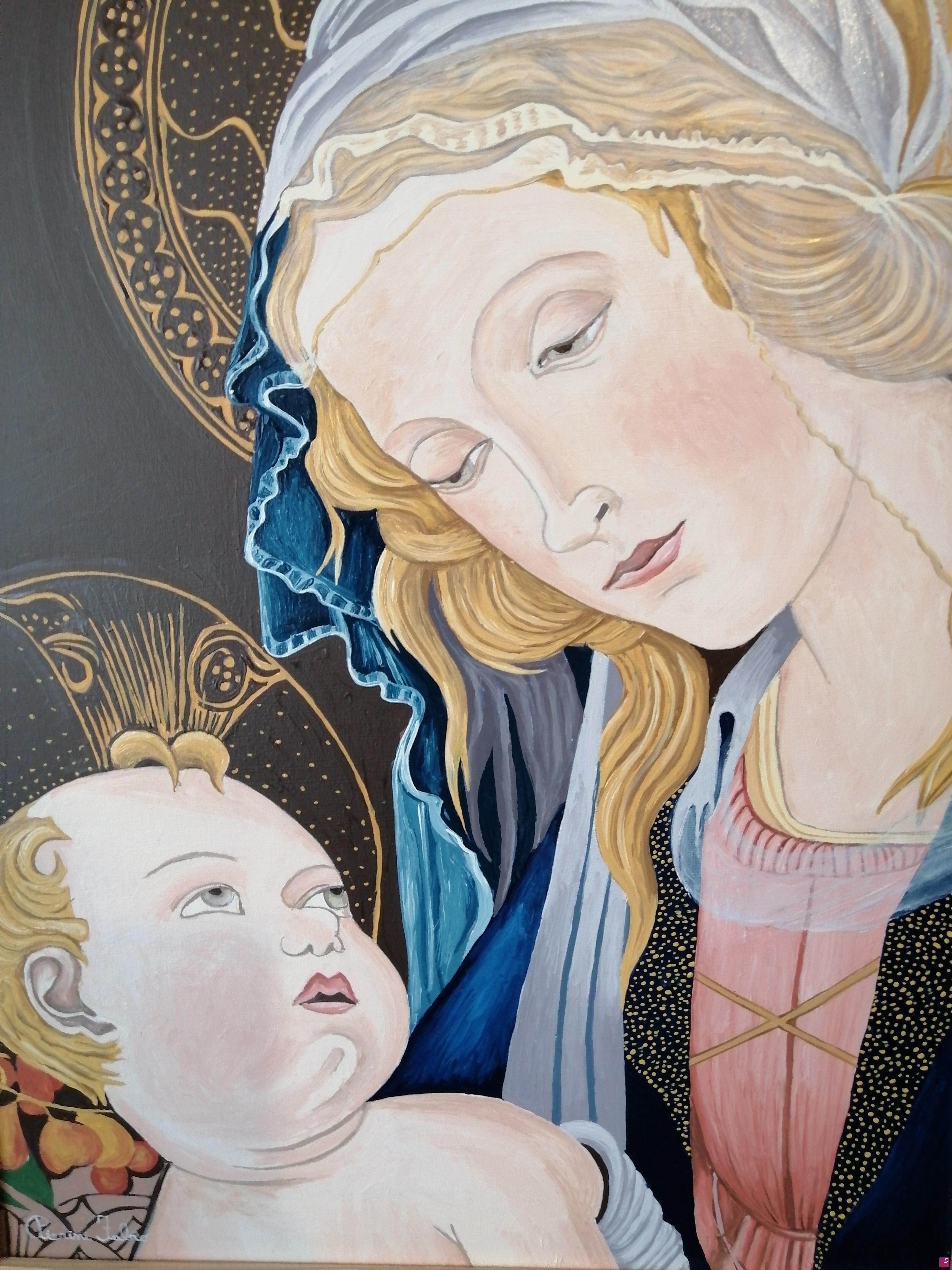 quadri in vendita online - Riproduzione madonna col bambino