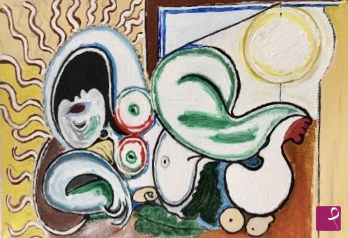quadri in vendita online - Riproduzione personale “Nudo disteso” di Pablo Picasso 1932 4/aprile 