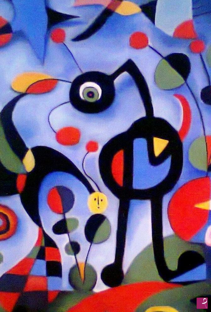 quadri in vendita online - Riproduzione The garden di J. Mirò