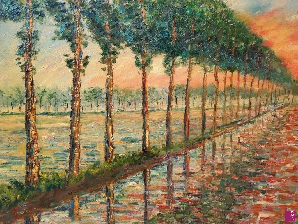 quadri in vendita online - Risaia al tramonto