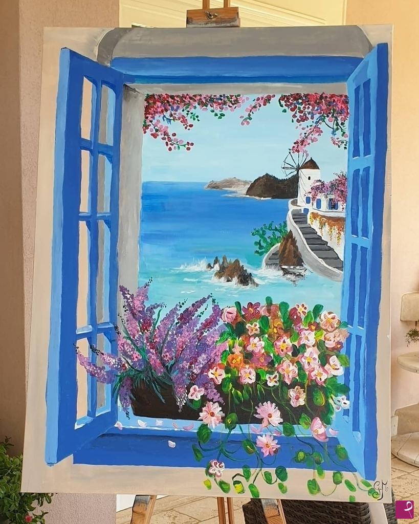 Quadro marino Borgo sul mare