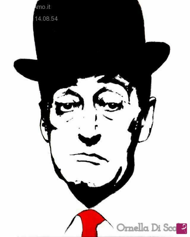 quadri in vendita online - Ritatto totò acrilico su tela