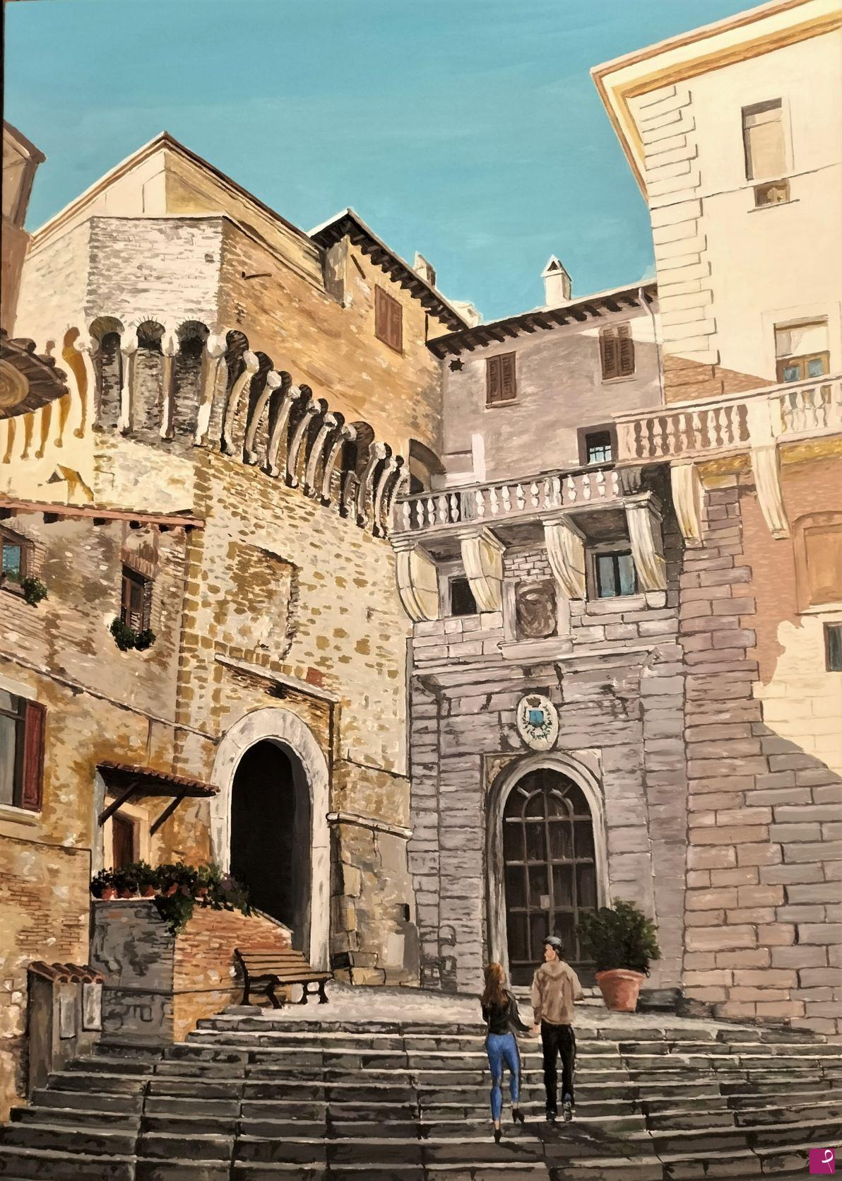 quadri in vendita online - RITORNO AL BORGO ANTICO