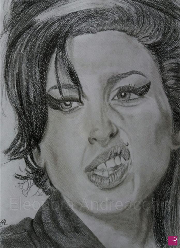quadri in vendita online - Ritratto a matita di Amy Winehouse