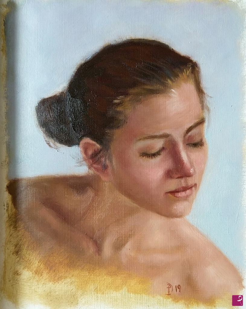quadri in vendita online - Ritratto a olio N.2/2019