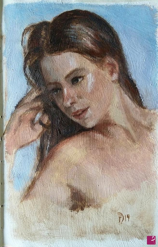 quadri in vendita online - Ritratto a olio N.7/2019
