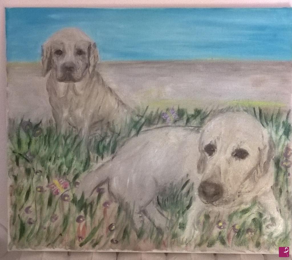 quadri in vendita online -   ritratto cani labrador amici cani