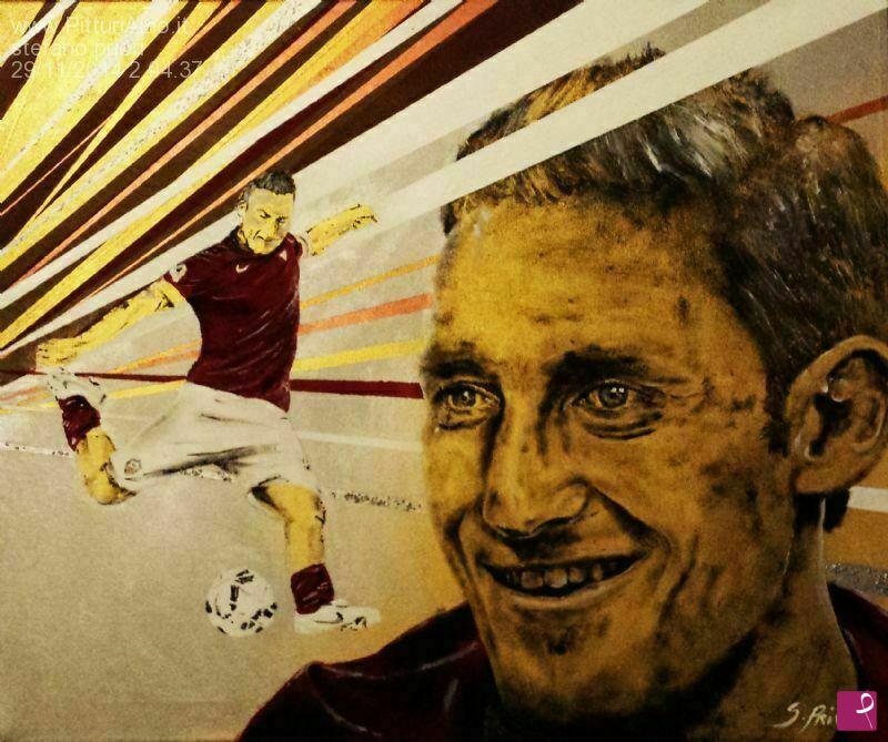 quadri in vendita online - Ritratto capitano Francesco Totti