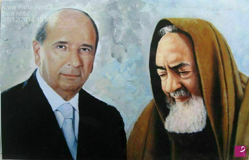 quadri in vendita online - ritratto con Padre Pio
