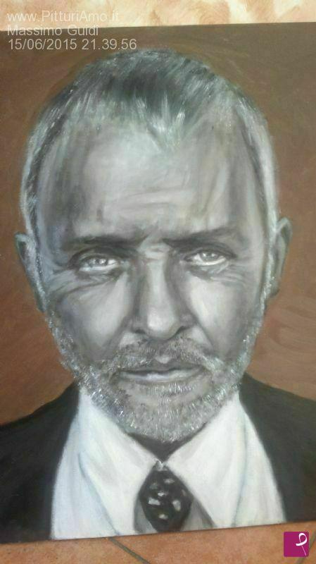 quadri in vendita online - Ritratto di Anthony Hopkins