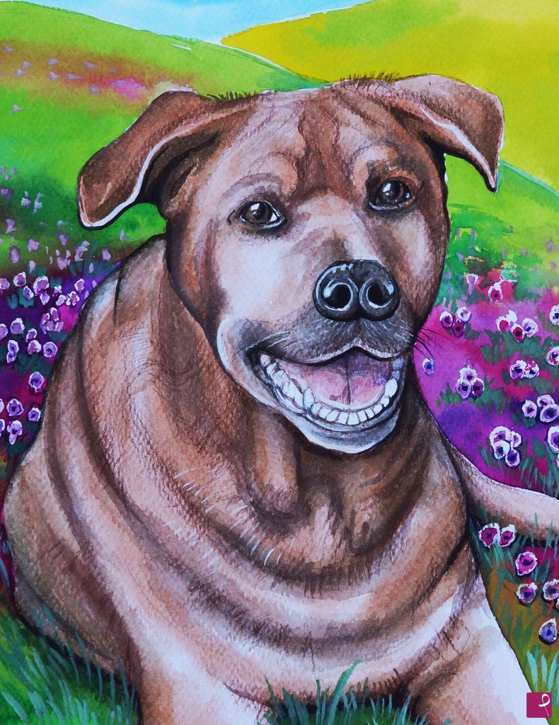 quadri in vendita online - RITRATTO di CANE