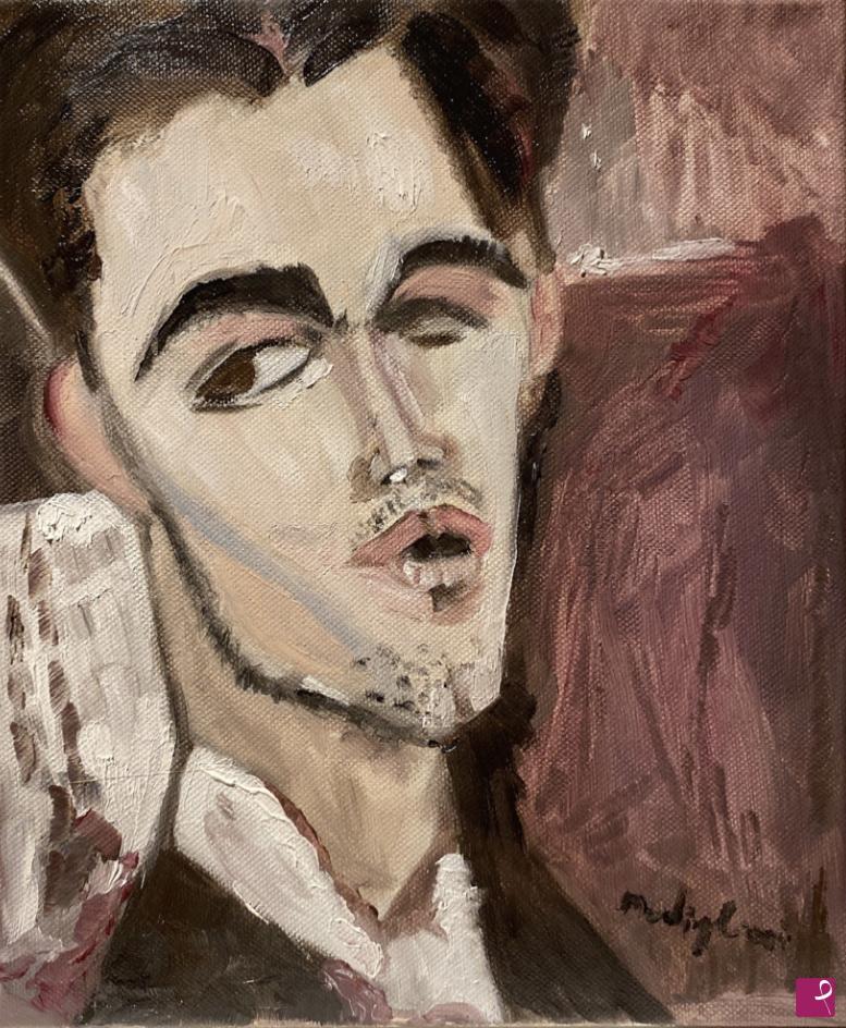 quadri in vendita online - Ritratto di  Celso Lagar (riproduzione Modigliani)
