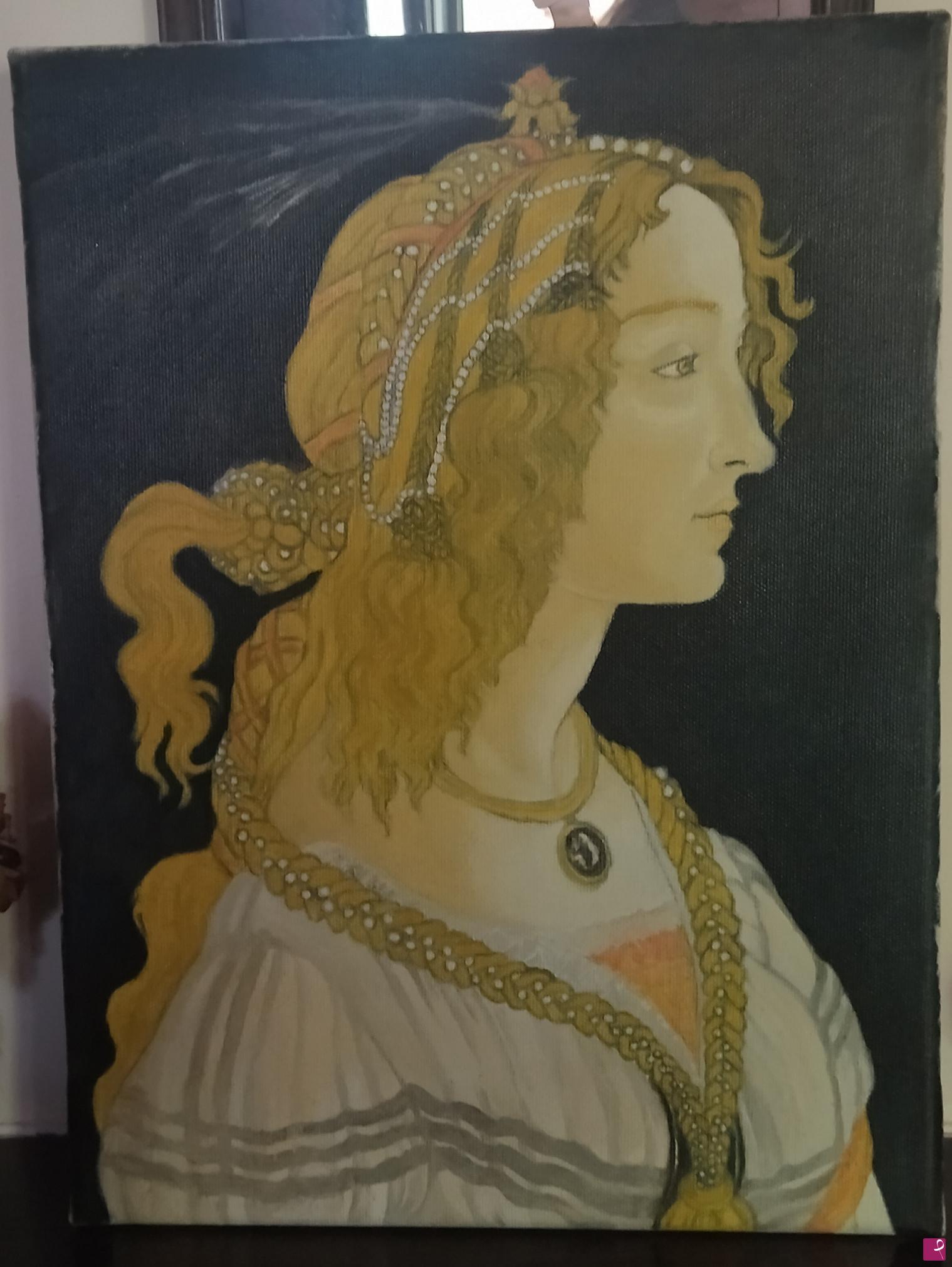 quadri in vendita online - Ritratto di dama copia Botticelli