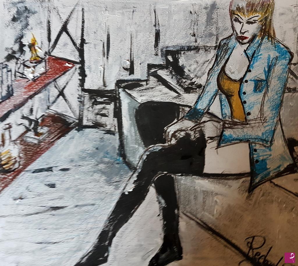 quadri in vendita online - Ritratto di Donna Distratta
