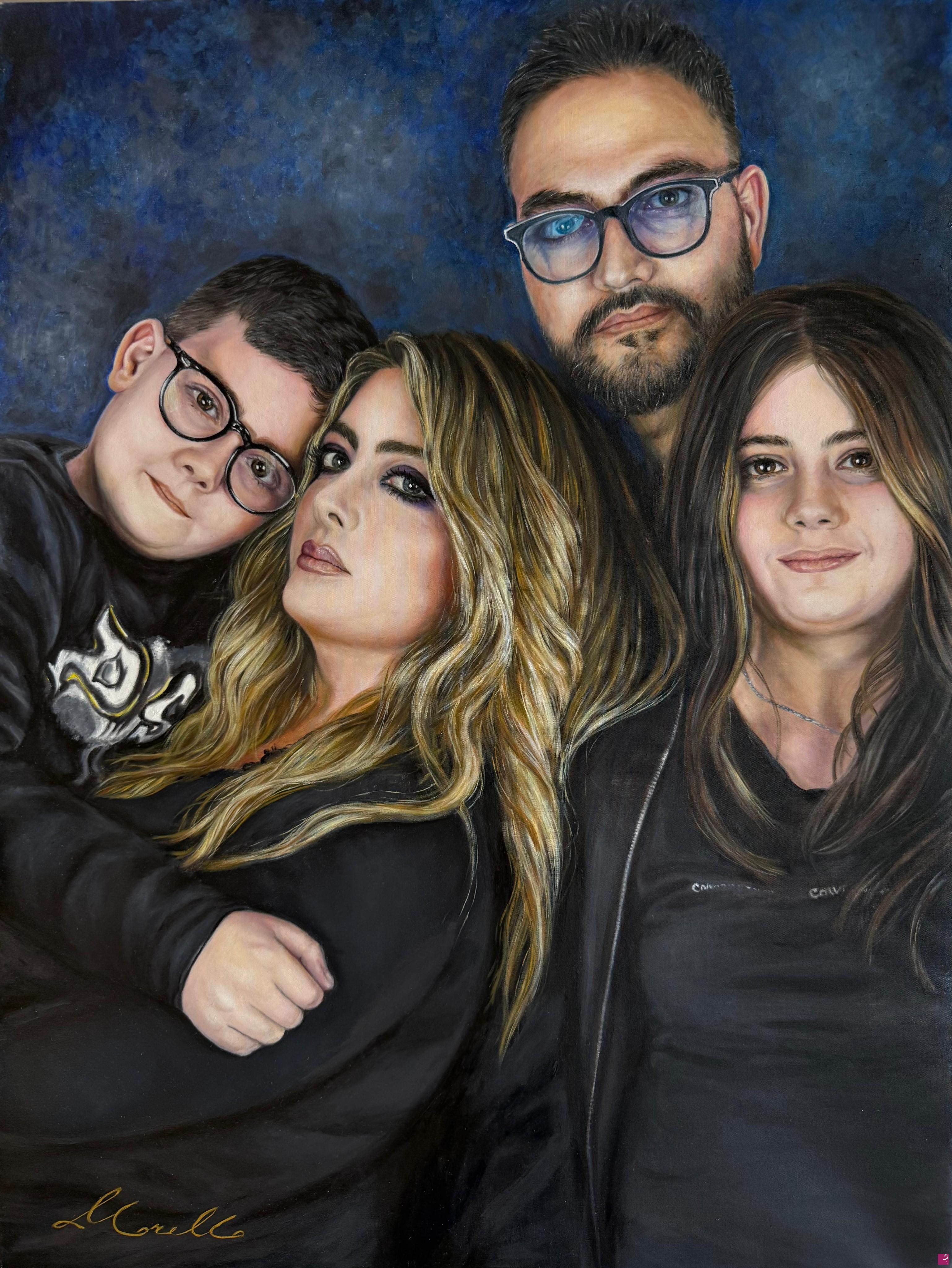 quadri in vendita online - "Ritratto di Famiglia – Legami Eterni su Tela"