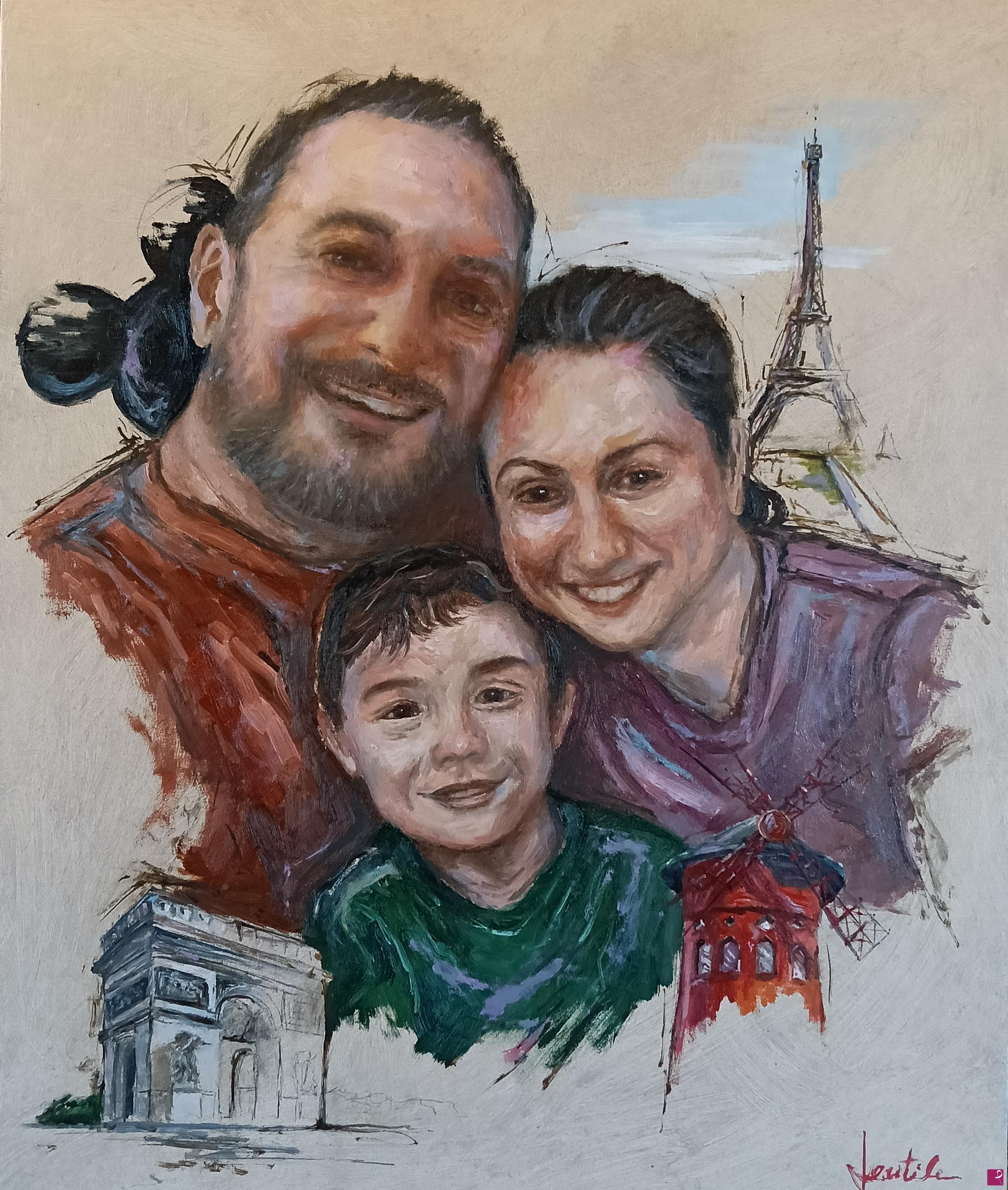 quadri in vendita online - ritratto di famiglia