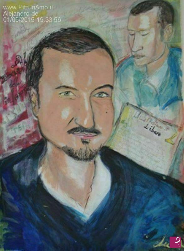 quadri in vendita online - Ritratto di giornalista Il giornale.it(Roberto Pellegrino)