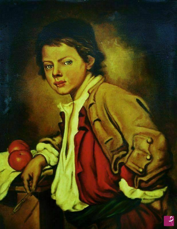 quadri in vendita online - Ritratto di giovane disegnatore