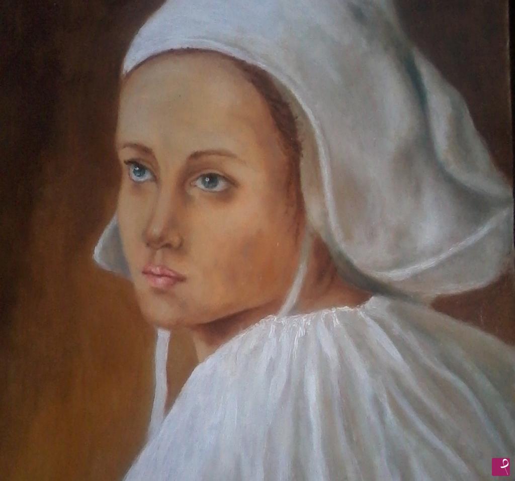 quadri in vendita online - ritratto di giovane domestica