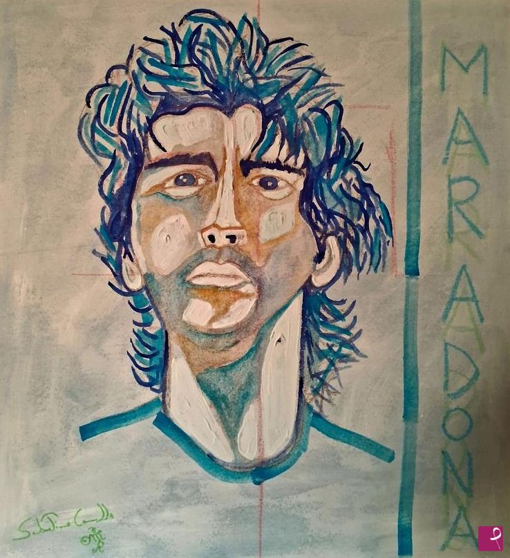 quadri in vendita online - Ritratto di Maradona