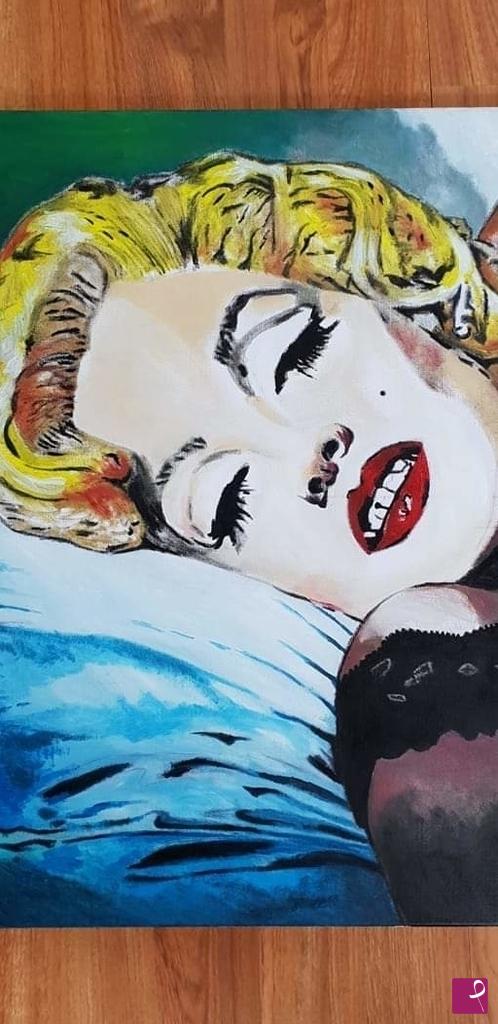 quadri in vendita online - Ritratto di Marilyn Monroe olio su tela cm. 50×70