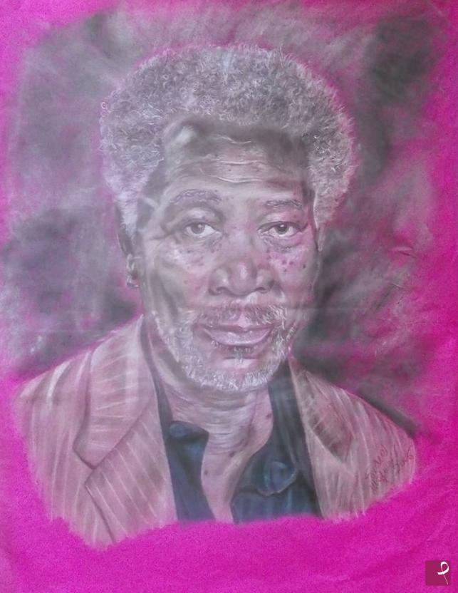 quadri in vendita online - ritratto di Morgan Freeman