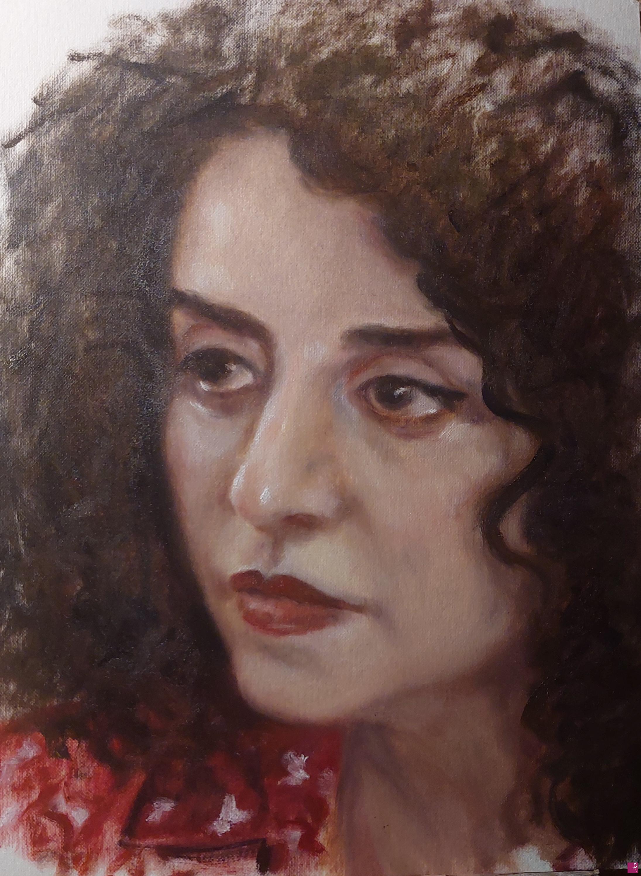 quadri in vendita online - Ritratto di Narges Mohammadi, Nobel per la pace 2023