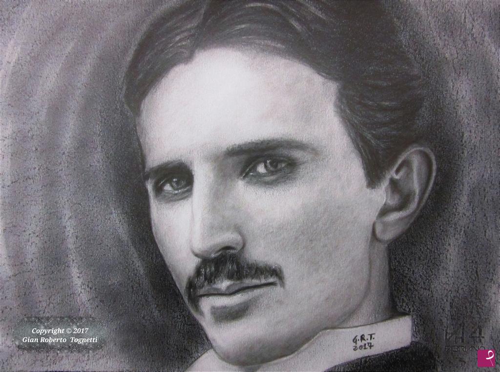 quadri in vendita online - Ritratto di Nikola Tesla 