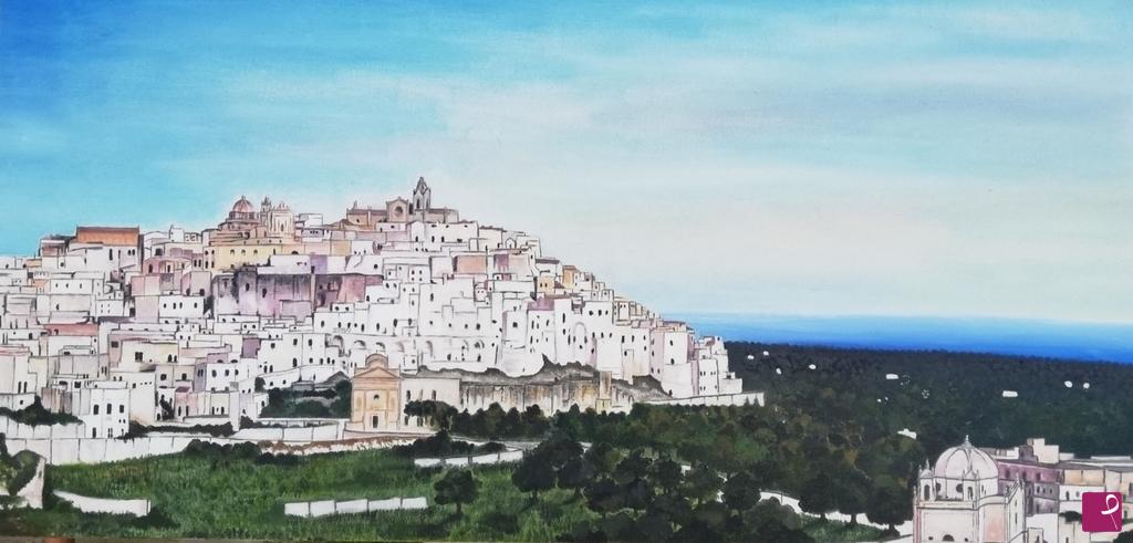 quadri in vendita online - Ritratto di Ostuni - Salento 