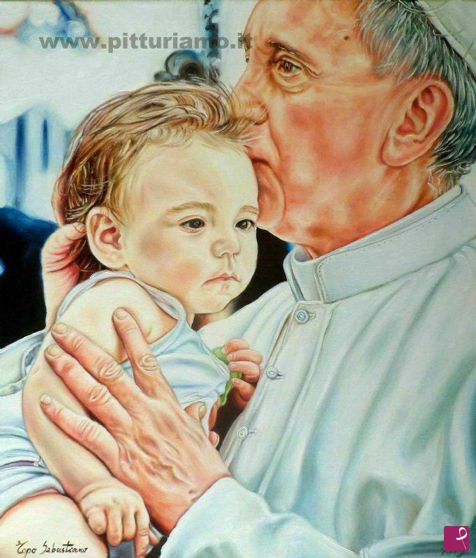quadri in vendita online - Ritratto di Papa Francesco