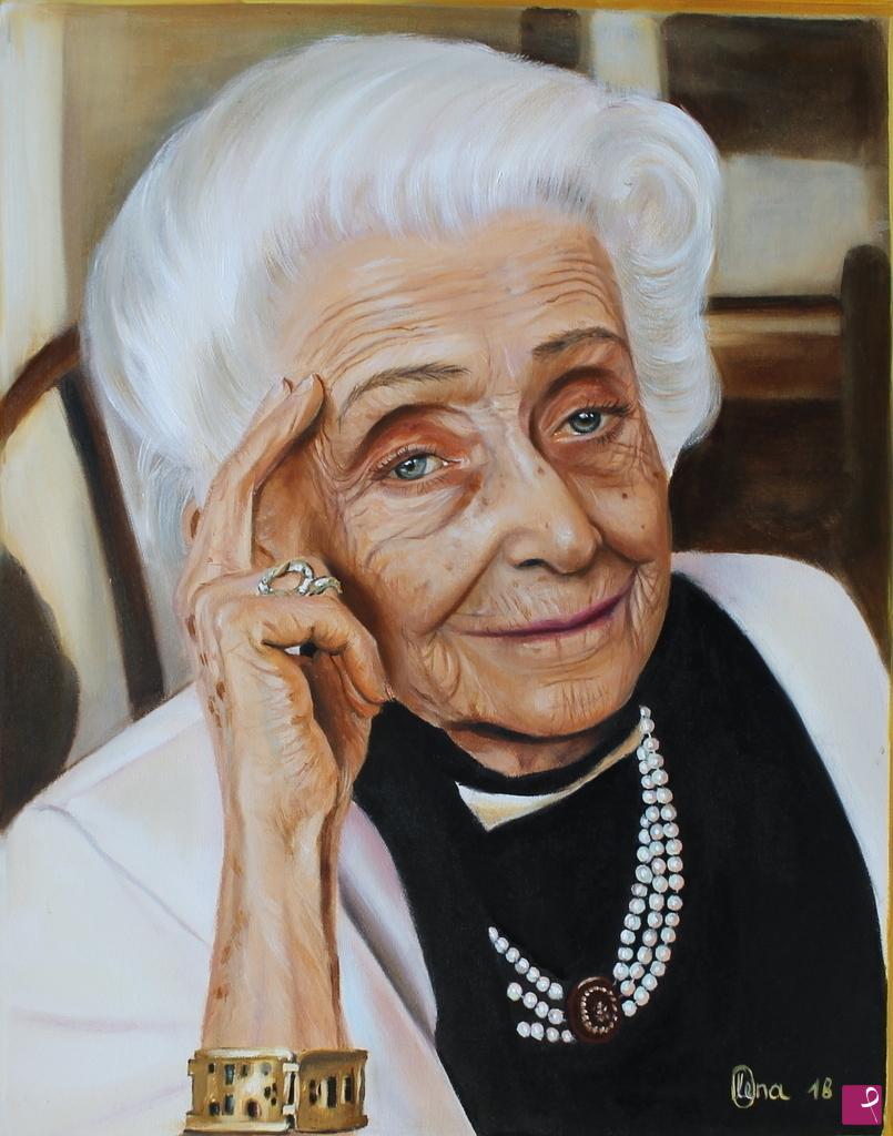 quadri in vendita online - ritratto di Rita Levi Montalcini