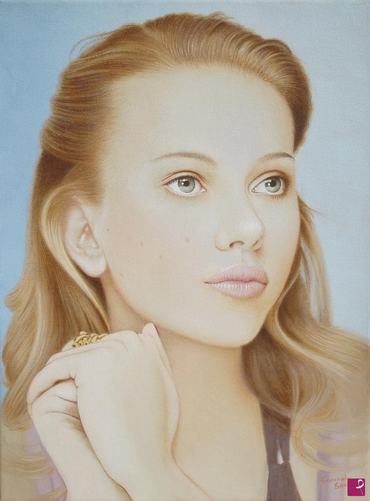 quadri in vendita online - Ritratto di Scarlett Johansson