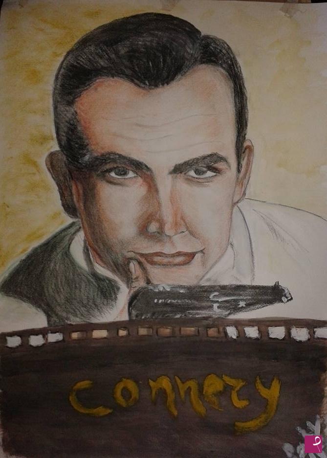 quadri in vendita online - Ritratto di Sean Connery