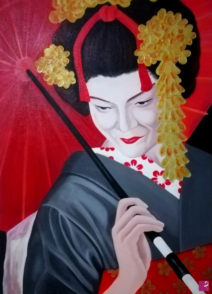 quadri in vendita online - Ritratto di una geisha 