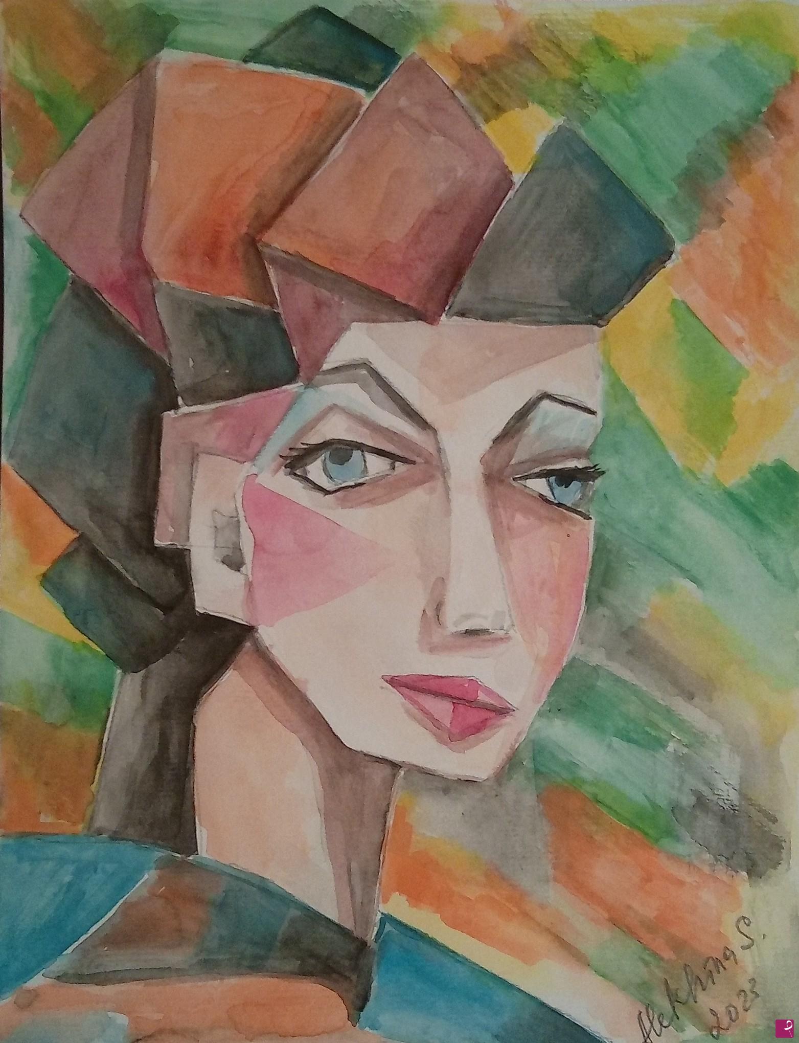 quadri in vendita online - Ritratto femminile. Cubismo.