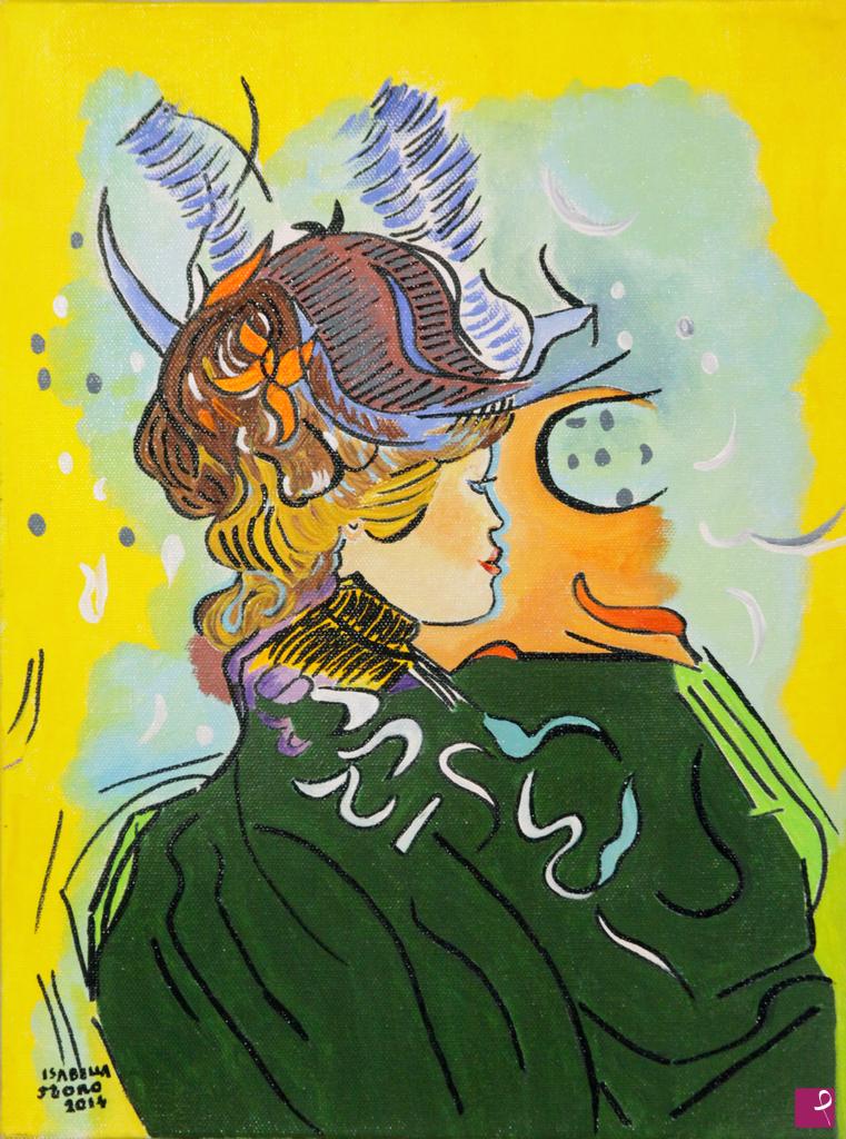 quadri in vendita online - RItratto in verde (Portrait in green)