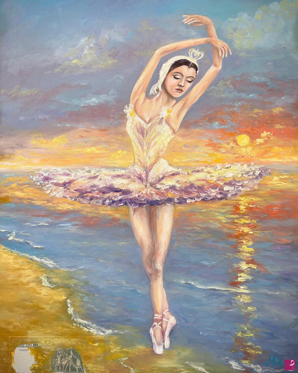 quadri in vendita online - Ritratto omaggio alla ballerina Carla Fracci 