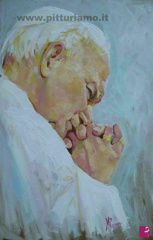 quadri in vendita online - ritratto Papa Wojtyla