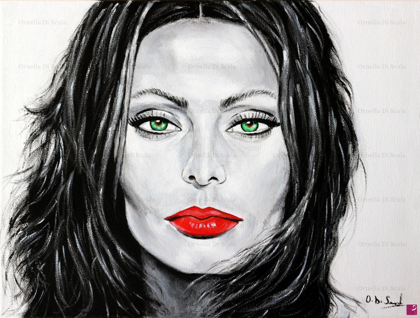 quadri in vendita online - Ritratto Sophia Loren acrilico su tela