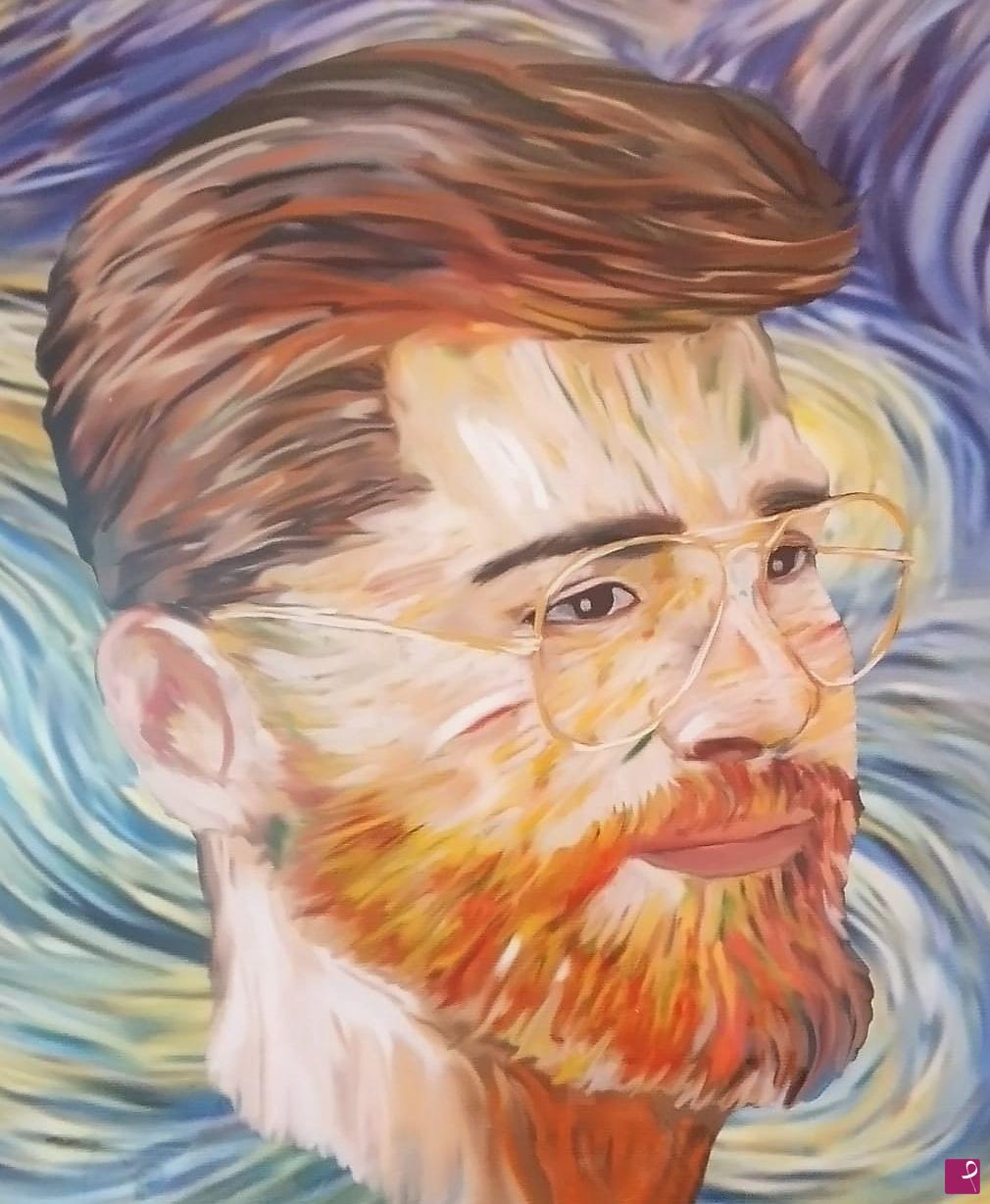 quadri in vendita online - ritratto stile Van Gogh -Davide-