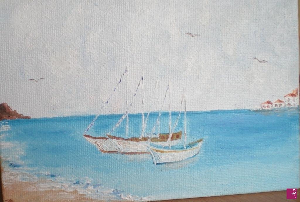 quadri in vendita online - Riva blu