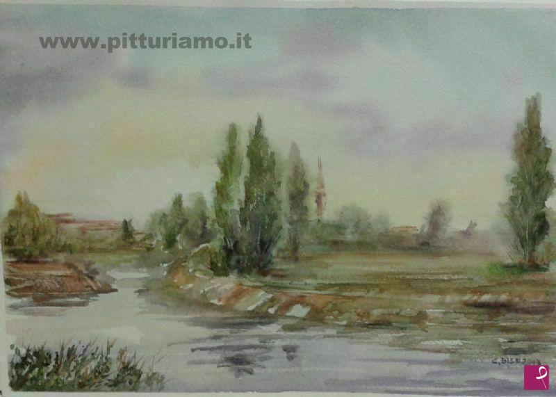 quadri in vendita online - Rive del fiume Brenta