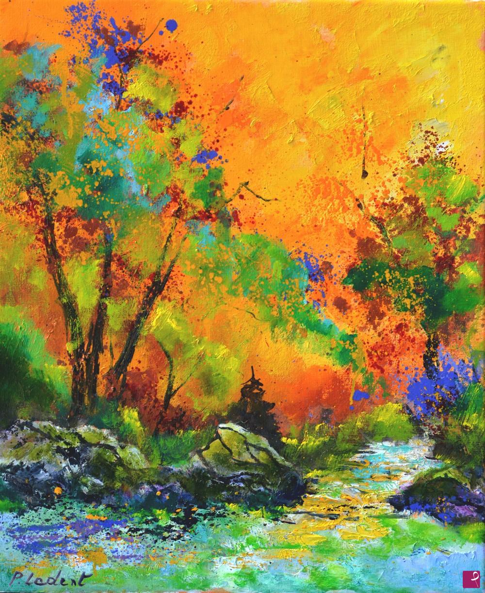 quadri in vendita online - River in autumn