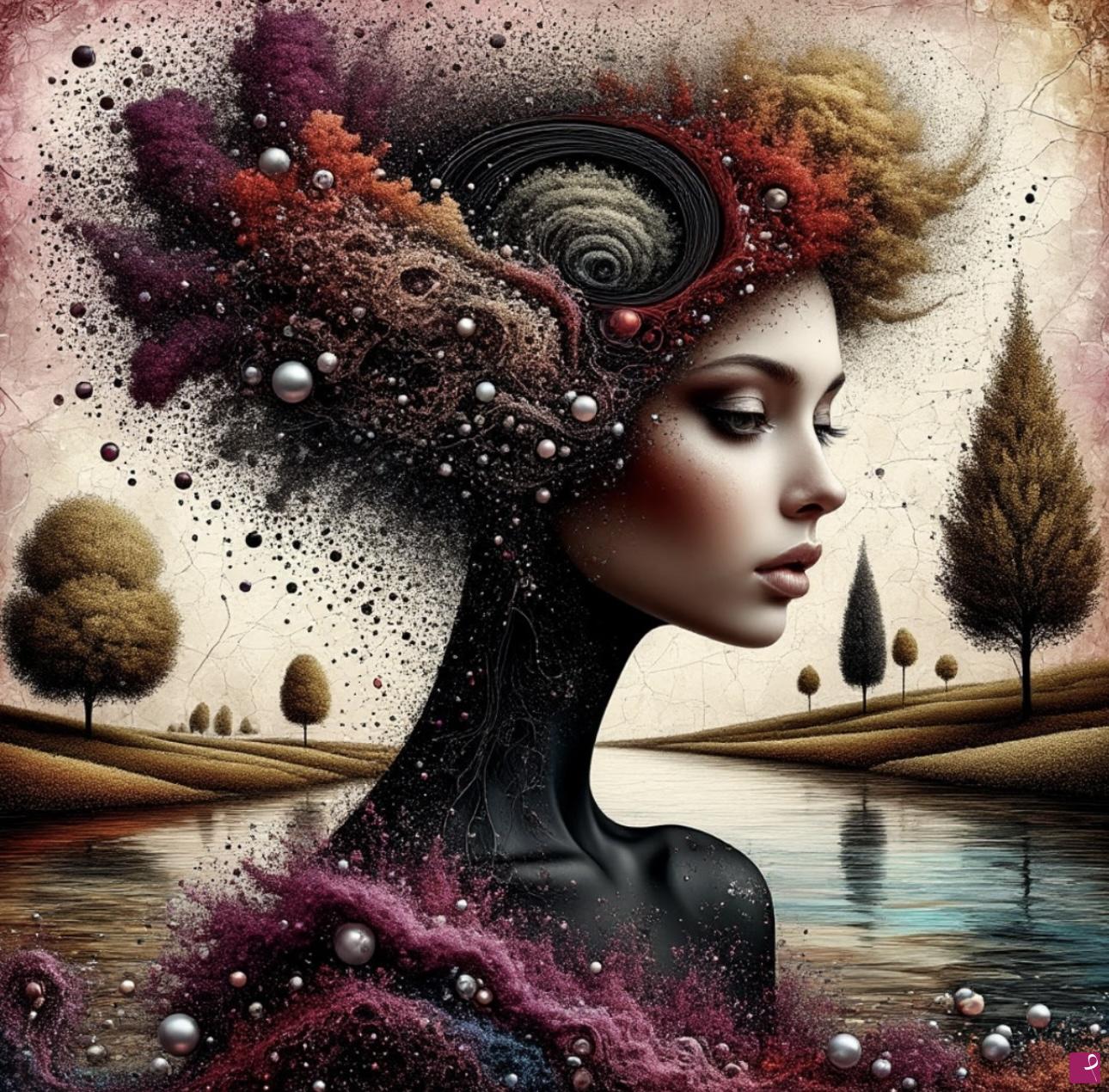 quadri in vendita online - River mermaid 