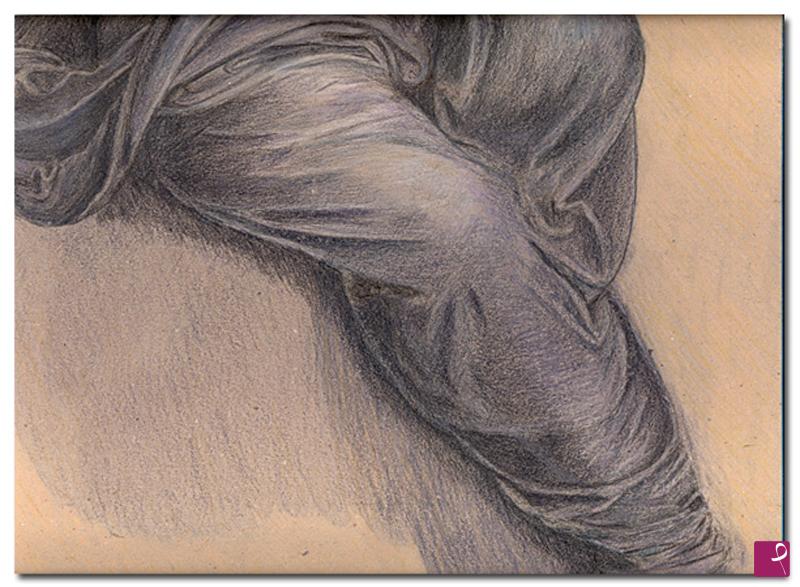 quadri in vendita online - Rivisitazione da un panneggio di Leonardo da Vinci