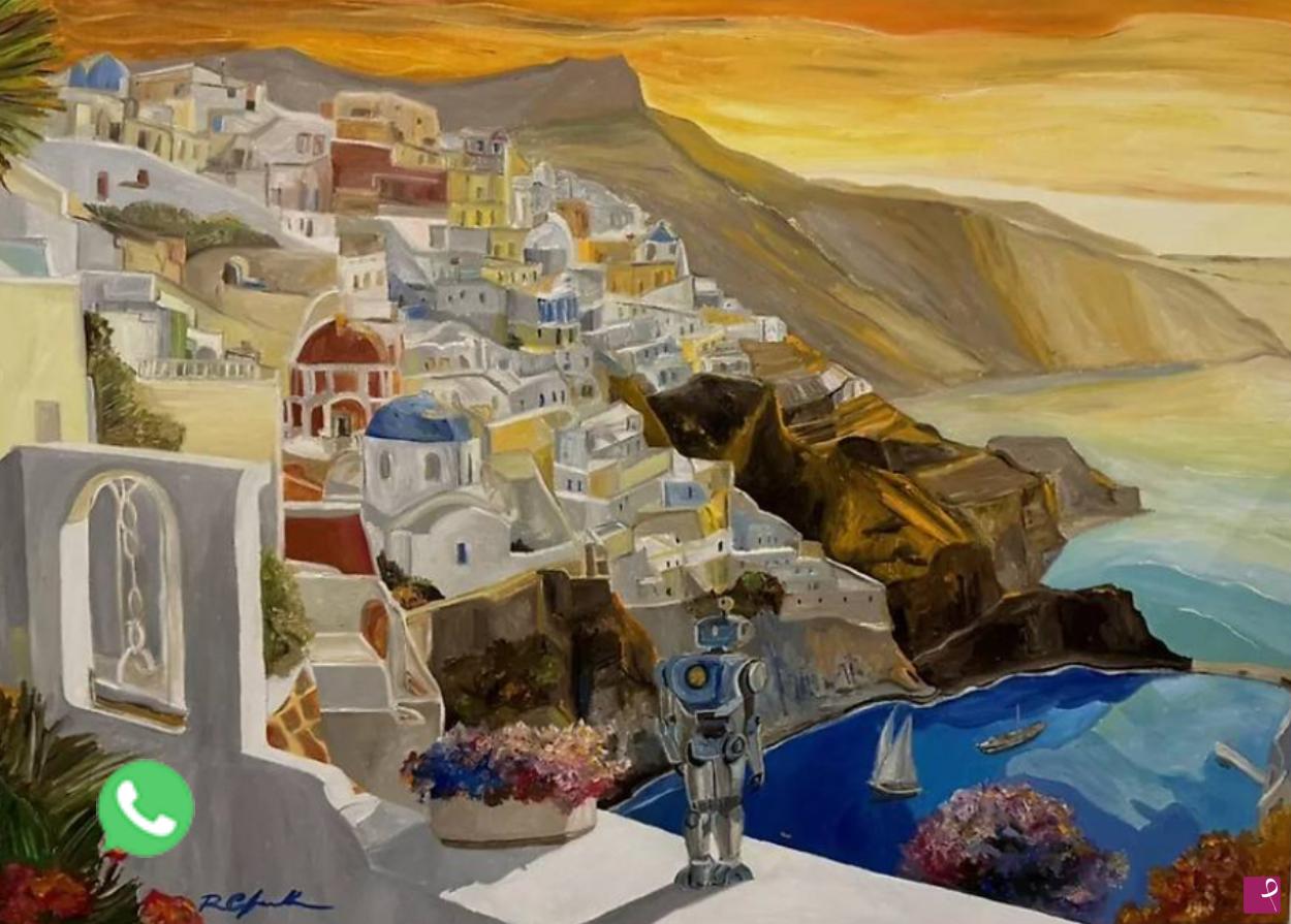 quadri in vendita online - Robot a Santorini