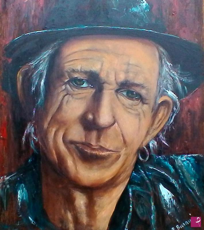 quadri in vendita online - rolling stones " keith Richards"