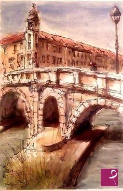 quadri in vendita online - Roma- isola tiberina- Ponte Fabricio