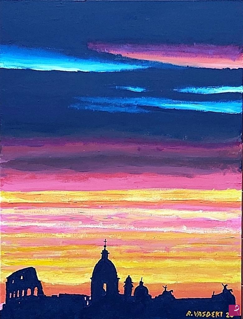 quadri in vendita online - ROMA AL TRAMONTO